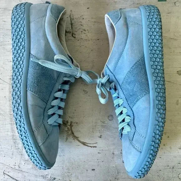 oXs Woobie suede leather baby blue preppy pastel sneaker luxury Blokecore 8 - Picture 9 of 15